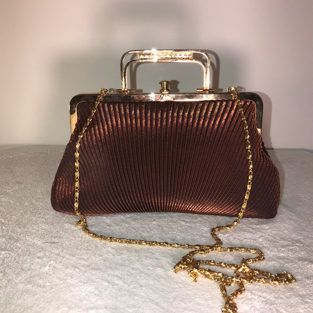 Bronze brown evening purse